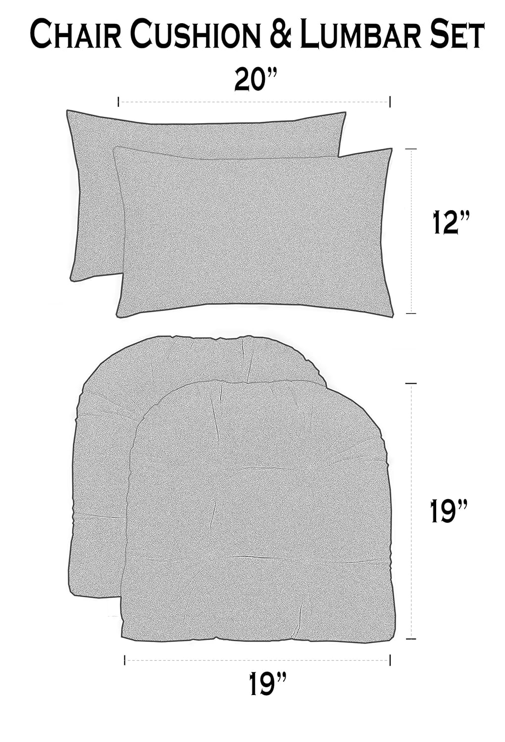 wicker loveseat and chair cushion sets on Patio Furniture Accessories 20 X 12 Pillows Gregoire Fresco Cushions 2 Rsh Decor Indoor Outdoor Wicker Loveseat Or 2 U Shape Chair Cushions Bonus Pillows 2 19 X 19 Choose Color And Size Patio Seating