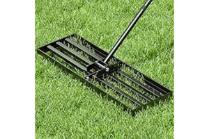 DGEDBY Lawn Leveling Rake, 6 FT 29.5"x10" Multi-Function Heavy Duty Stainless Steel Handle Leveler for Yard, Garden, and Golf Course, Level Soil or Dirt Ground Surfaces Easily