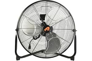 AAIN A010 20 Inch High Velocity Industrial Wall Fan 4813 CFM 3 Speed for Industrial, Commercial, Residential, and Shop Use - ETL Safety Listed, black