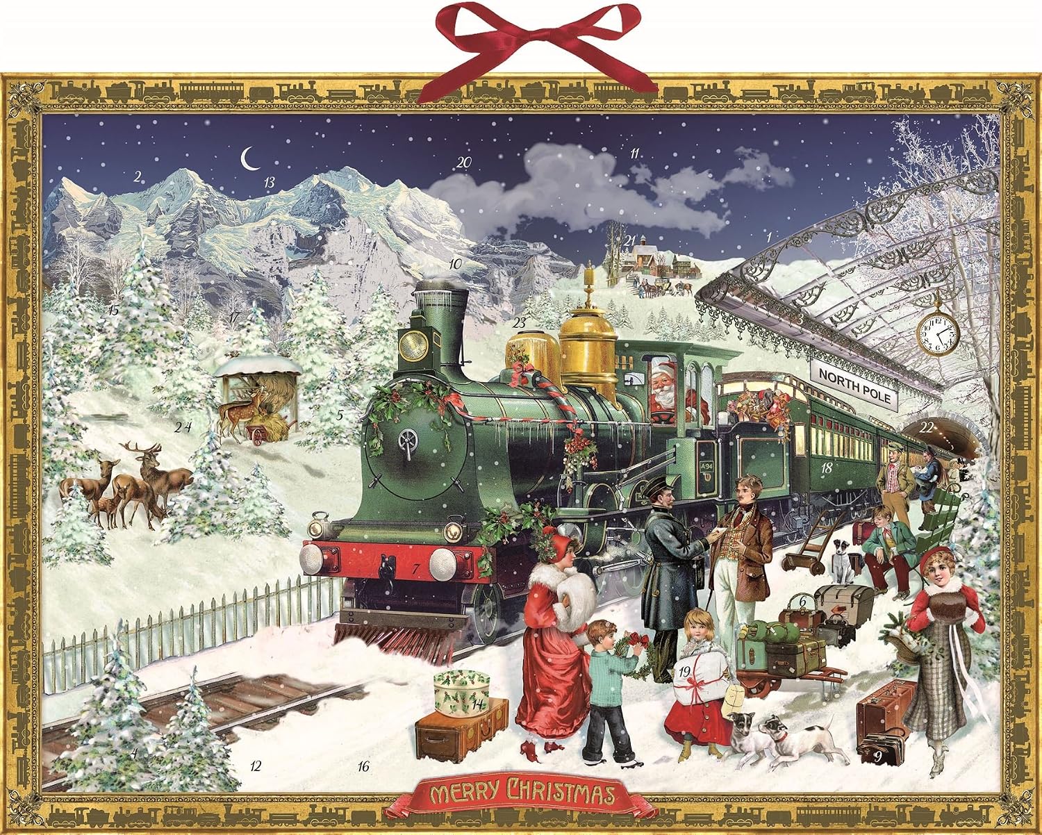 Deluxe Traditional Card Advent Calendar Large The Christmas Express 