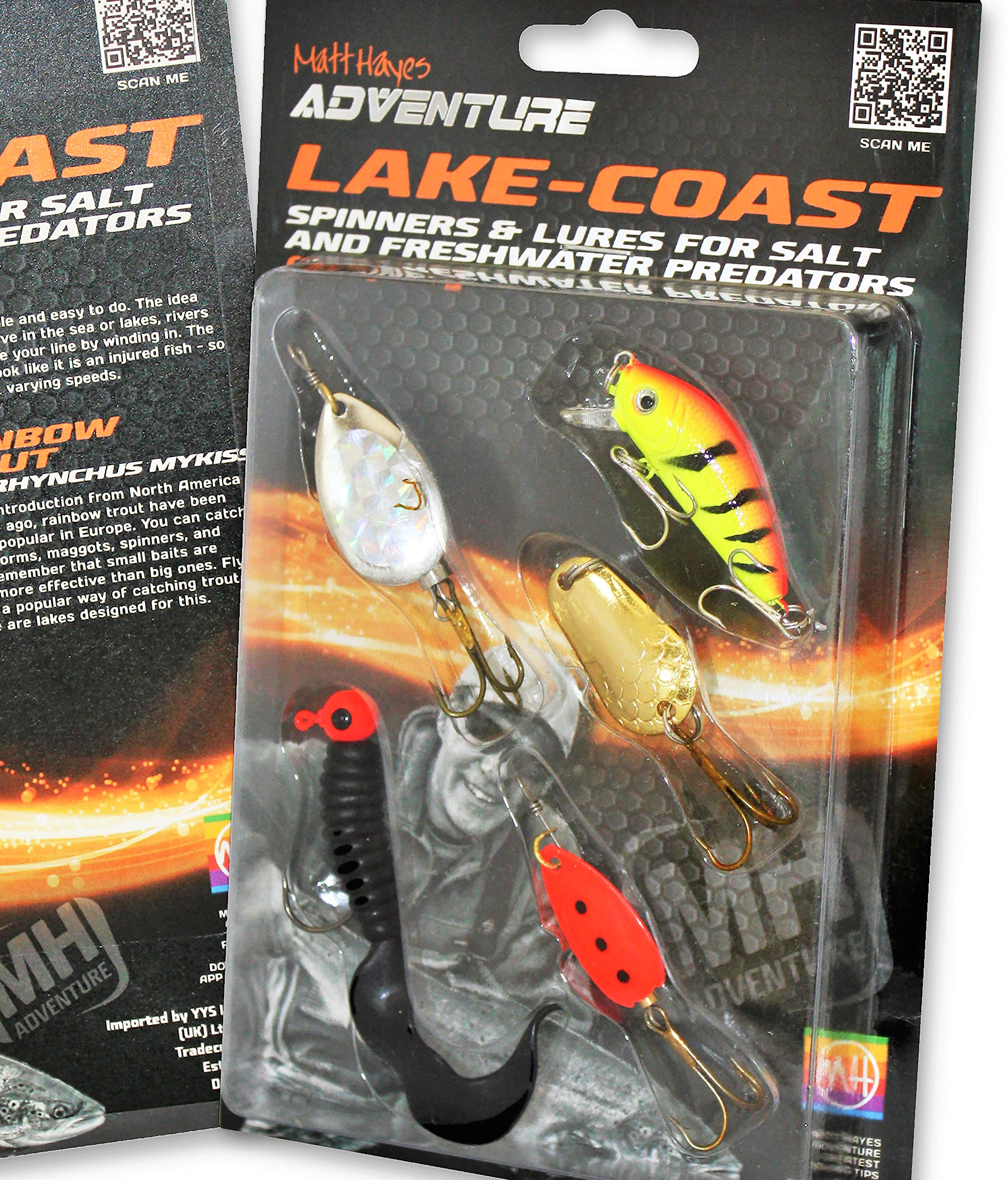 Matt Hayes Adventure 5 Piece ASSORTED LAKE and COAST 5g to 8g All Round Spinners Lure Pack - For Perch, Salmon and Trout [16MH-7579]