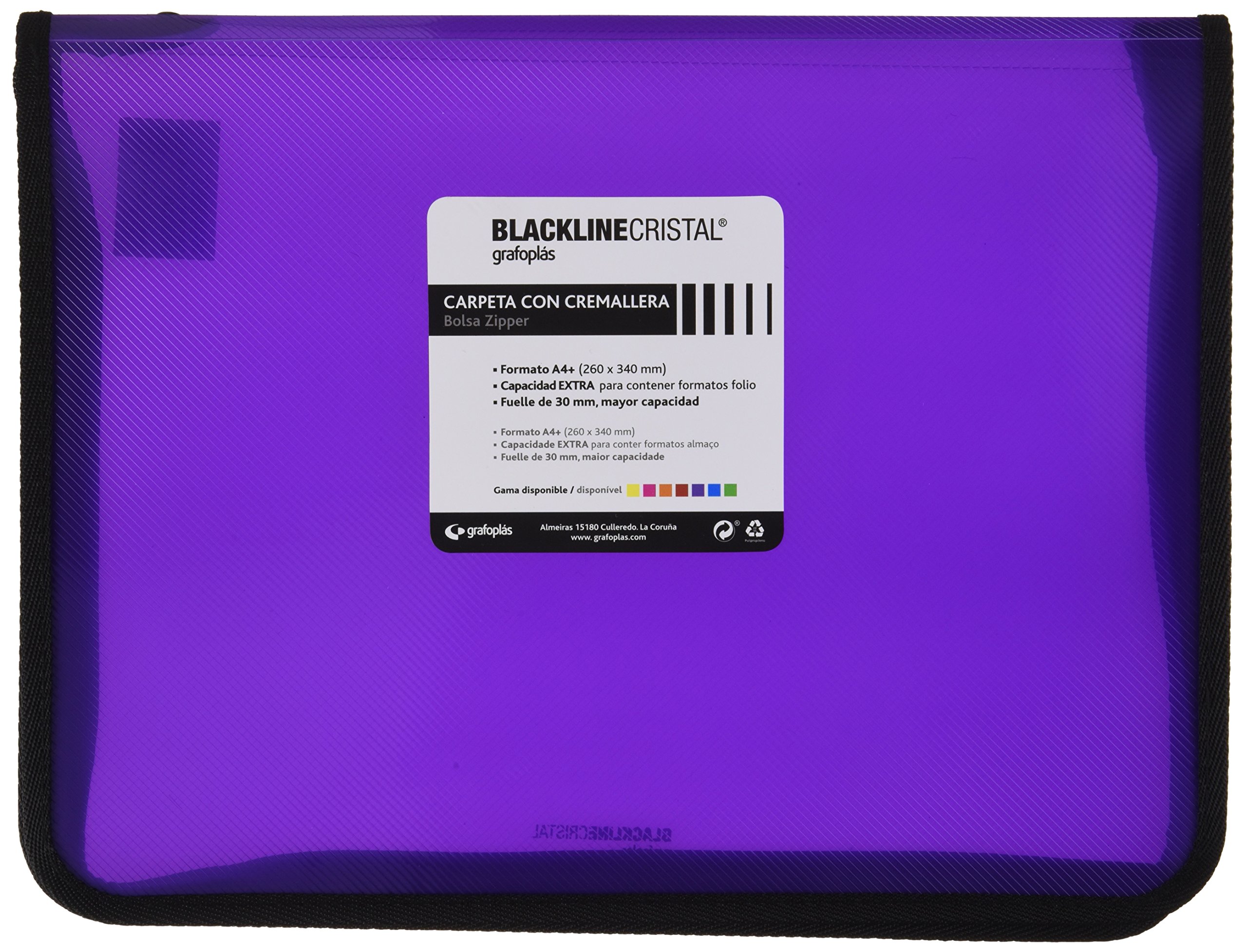 grafoplas 4800635 – Folder with Zip, Purple, A4 +