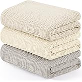 Susurration Muslin Receiving Blanket,100% Cotton Swaddle Blankets for Newborn Soft Thin Swaddle for Unisex Newborn 38x40inch (Apricot Gray)