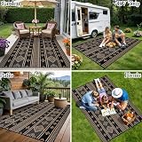 SHACOS Outdoor Rug 270x360 cm Waterproof Reversible Patio Rug Black view 6