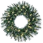 Vickerman 24" Cashmere Pine Artificial Christmas Wreath, Warm White Dura-lit LED Lights - Faux Pine Christmas Wreath - Seasonal Indoor Home Decor