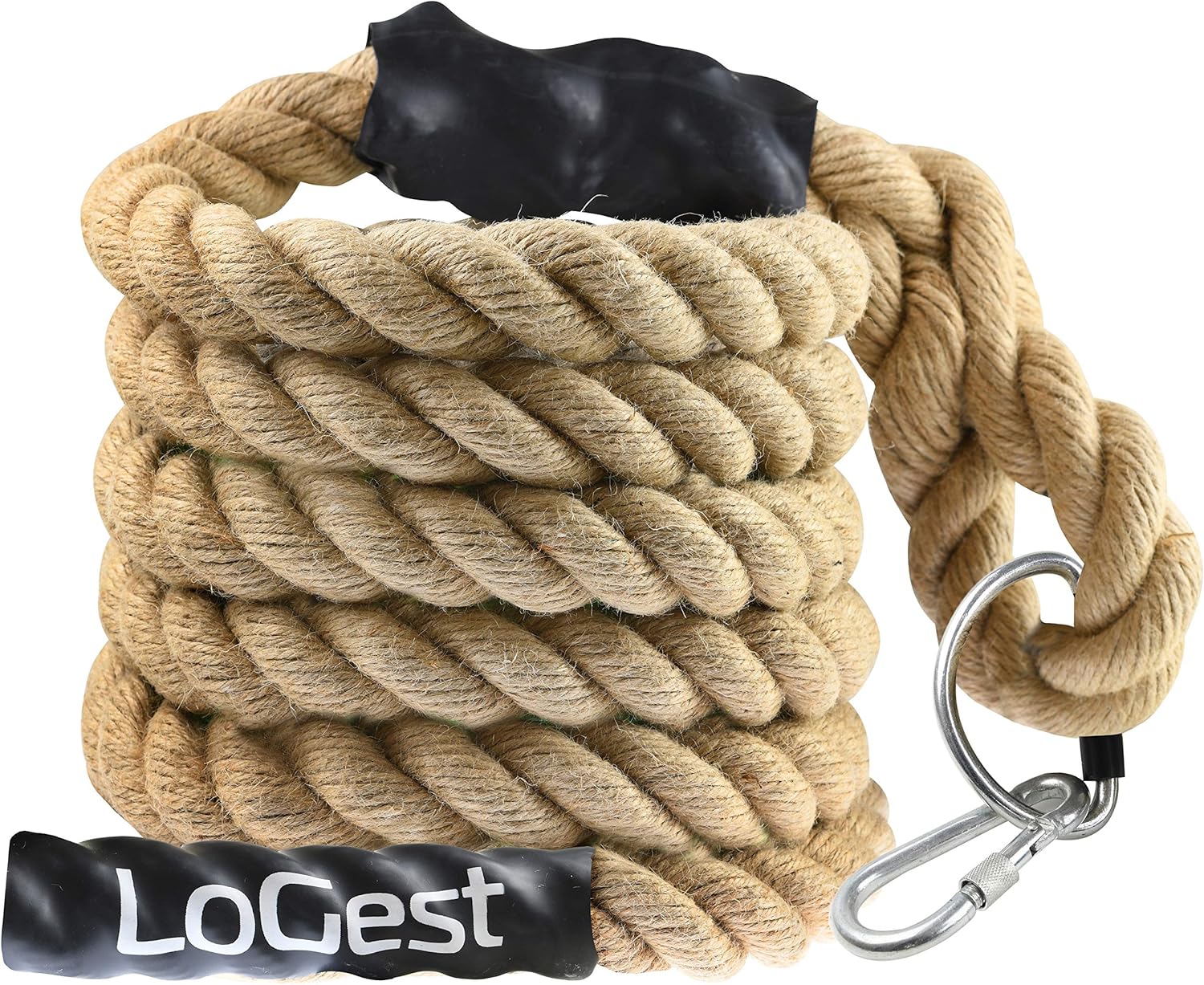 Logest Climbing Rope - Indoor and Outdoor Workout Rope Perfect for Homes Gym Obstacle Courses Crossfit Rope for Strength and Fitness Training 1.5” Diameter 6 Lengths Available: 10 15 20 25 30 50 Feet : Sports & Outdoors