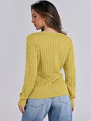 ANRABESS Womens Long Sleeve Cable Knit Sweater 2025