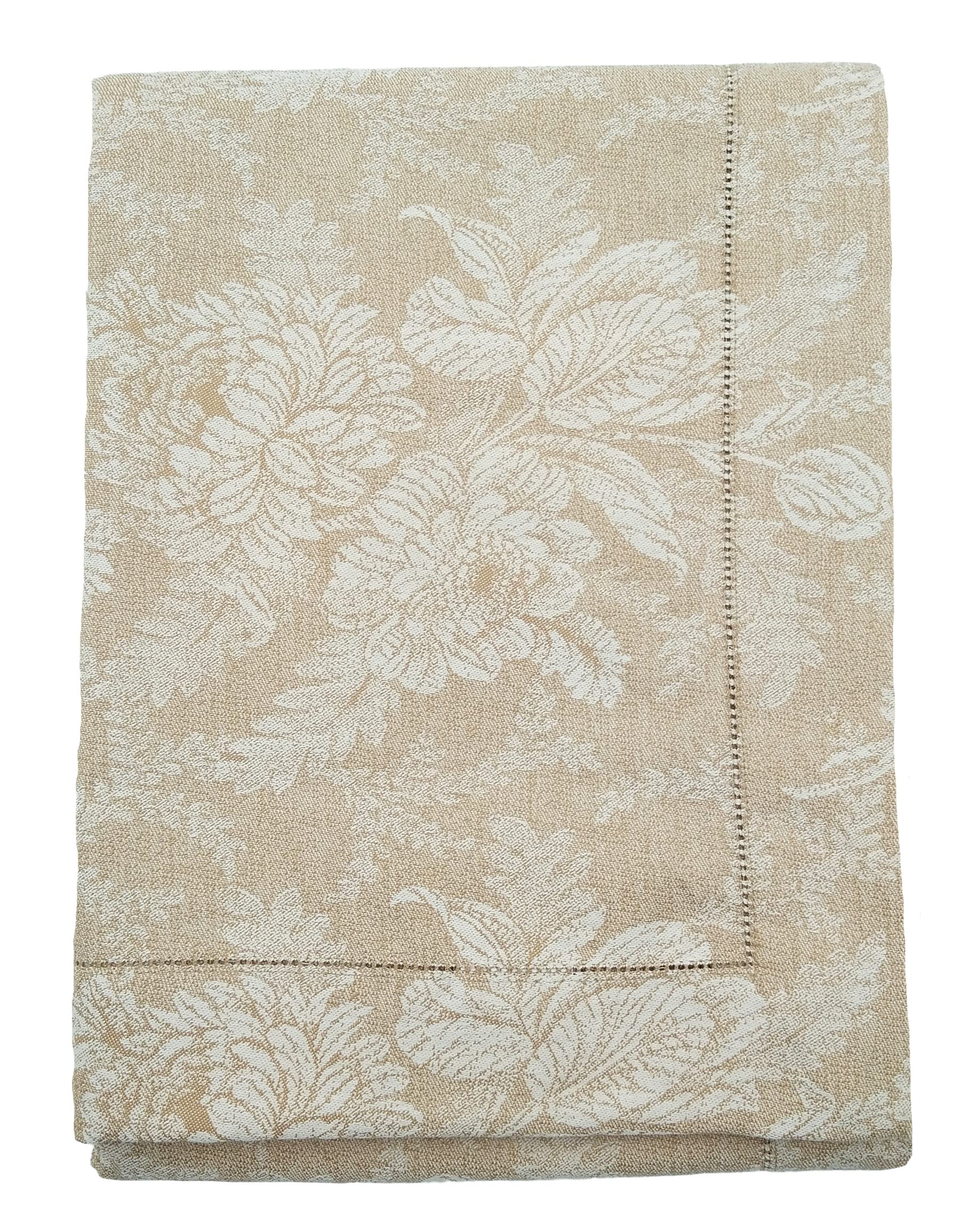 Bassetti Jacquard Oristano 41 9324533 Tablecloth 100% Cotton Beige 140 cm x 170 cm