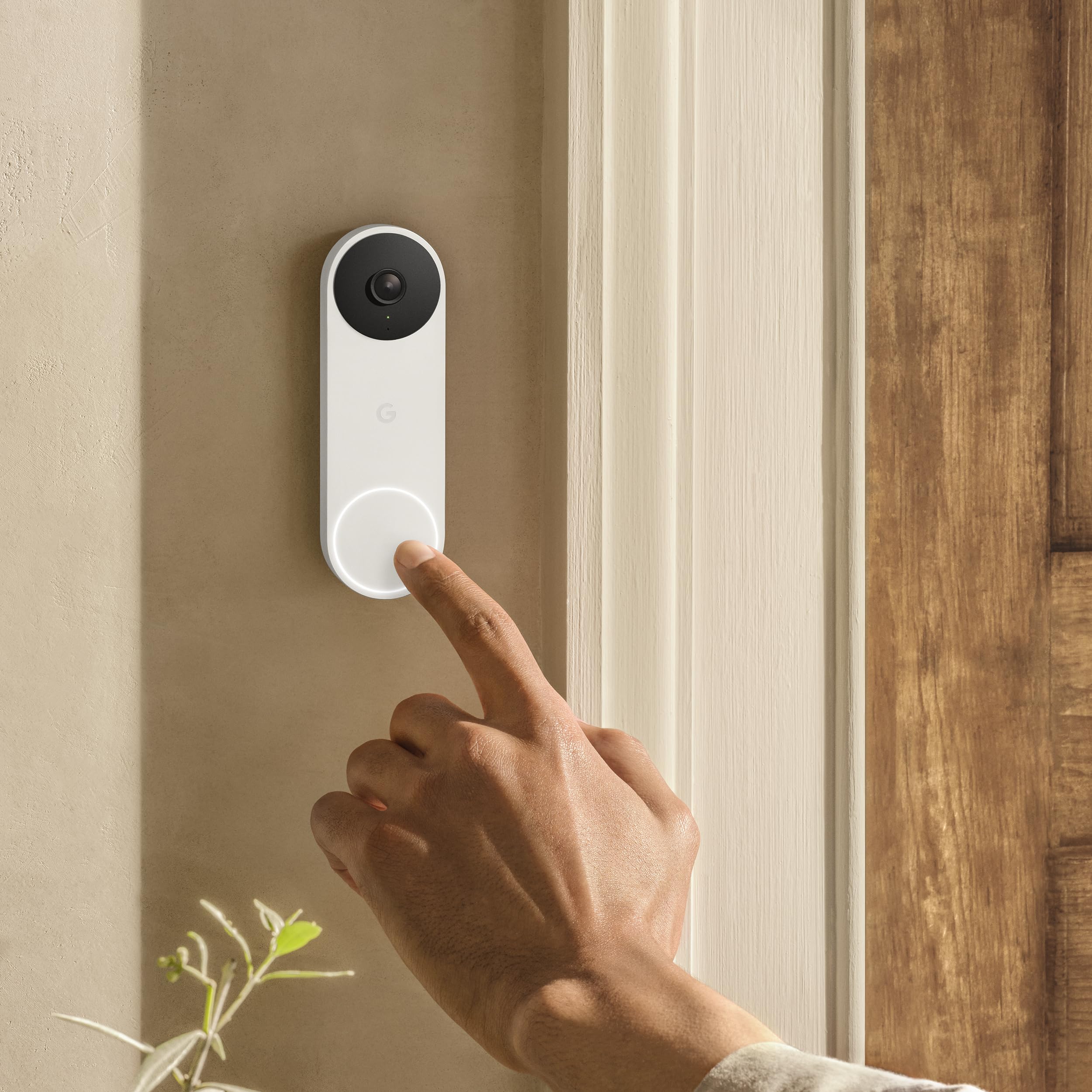 Bundle of Google Nest Doorbell (Wired, 2nd Gen) and Nest Cam (Indoor, Wired) - Nest Camera and Doorbell with 1080p HDR Video and Night Vision - 3 Hours of Event Video History Included - Snow