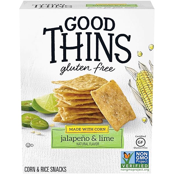 GOOD THINS JALAPEÑO & LIME CORN & RICE SNACKS GLUTEN FREE CRACKERS, 3.5 OZ