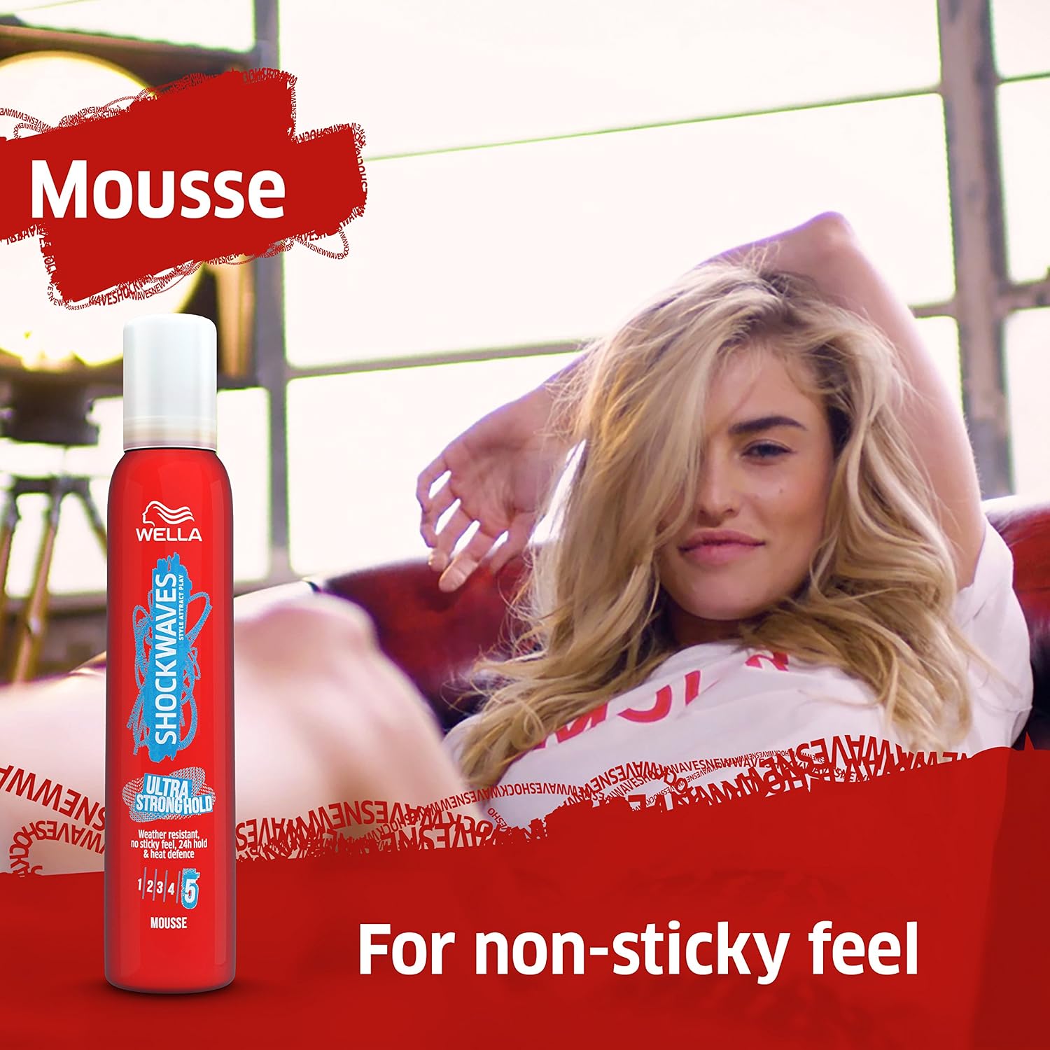 Shockwaves Ultra Strong Hold Mousse 200 ml, red, 200 ml (Pack of 1) - Image 5
