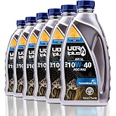 4T 10W-40 Motorcycle Oil Conventional JASO MA2 API SL 6 Quarts | Keeps engines running cooler and cleaner with optimum lubrication under high RPM and high temperature demands