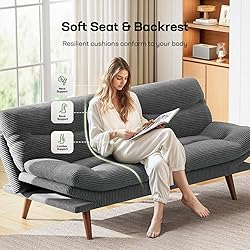 Marsail Futon Sofa Bed, Futon Couch with Adjustable