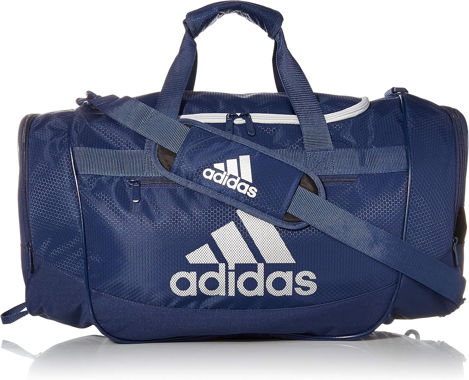 adidas Unisex Defender III Medium Duffel Bag, Tech Indigo Blue/Metallic Silver, Medium: Clothing
