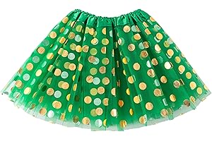 Jastore® Girls' Polka Dot Tutu Glitter Ballet Triple Layer Tulle Dance Skirt