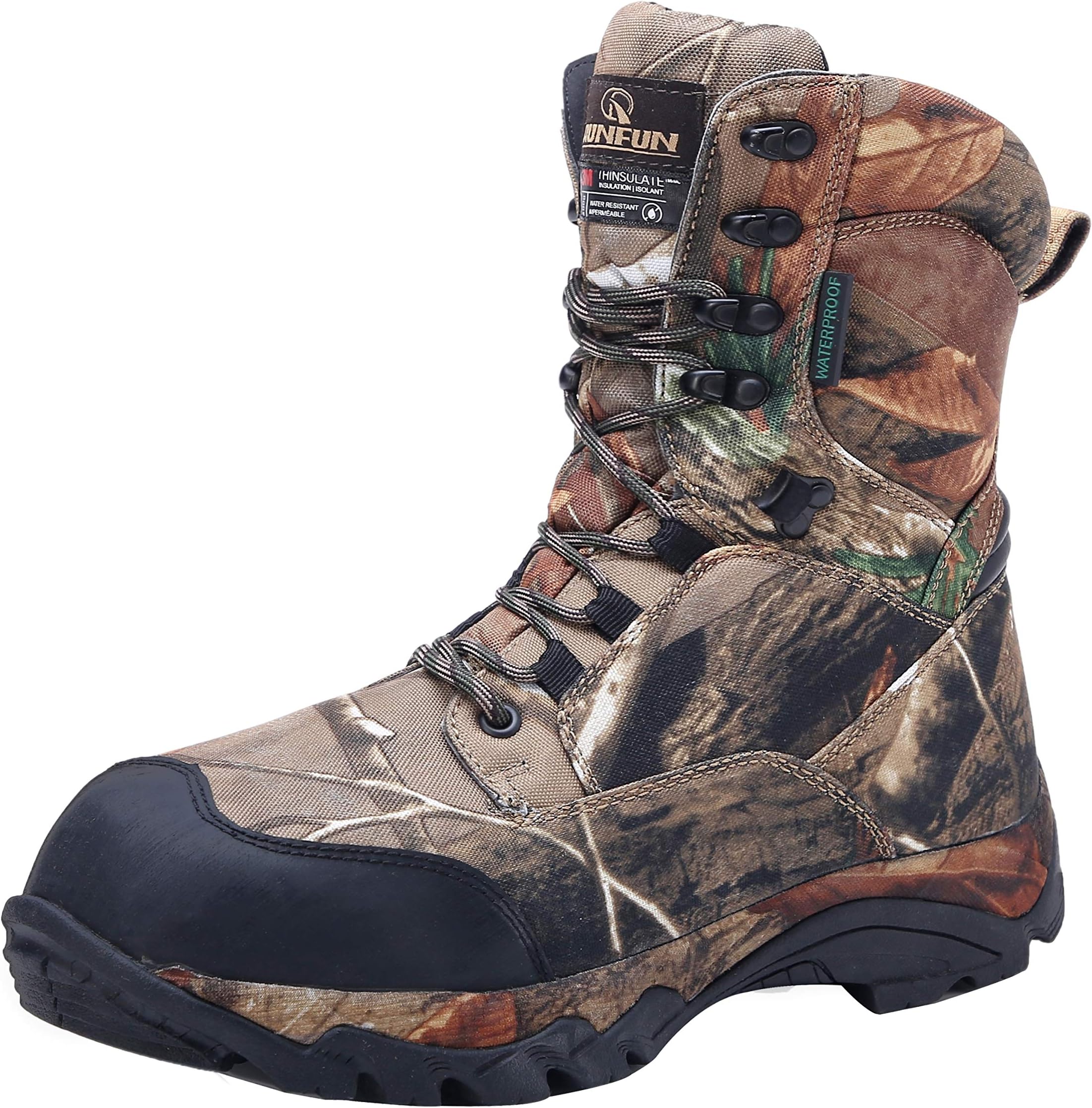 R RUNFUN Men's camo Waterproof Lightweight Hunting Boots