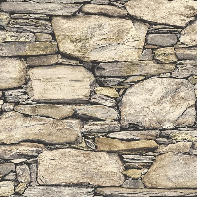 NuWallpaper NU2065 Hadrian Stone Wall Peel & Stick Wallpaper Amazon.ca