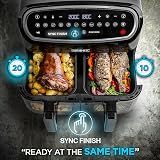 Duronic AF34 BK Hot Air Fryer 3-Drawer XXL 10L 2x5L Dual Zone view 5