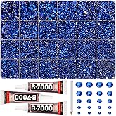 31000Pcs Blue Resin Rhinestones for Bedazzling, Royal Dark Navy Blue Bedazzle Flatback Gems Diamond Bedazzled Crystals Gemstones for Crafting Clothes Crafts Nail Art 2-6mm Mixed Bedazzler Kit