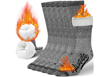 Alvada Merino Wool Hiking Socks Thermal Warm Crew Winter Boot Sock For Men ...