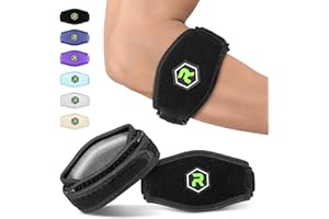 Rakiie Tennis Elbow Brace Pro 2 Pack, Pain Relief for Tennis Elbow & Golfer's Elbow, Tendonitis Elbow Brace Support & Strap for Men & Women