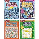 Highlights for Children Puzzle Fun 2025 Books for Kids Ages 6 and Up, 4-Book Set of Brain Teasers, Mazes, Word Puzzles and More Travel-Friendly Screen Free Kids Puzzles