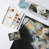 Winsor & Newton Cotman Metallic Watercolour Pocket Set 8 Half Pans + Brush view 3
