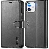 TUCCH Wallet Case for iPhone 12 /iPhone 12 Pro 5G, RFID Blocking Card Slot Stand [Shockproof TPU Interior Case] PU Leather Magnetic Protect Flip Cover Compatible with iPhone 12 Pro/12 6.1-inch, Black