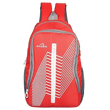 SASSIE Polyester 21 Ltr Red School Bag