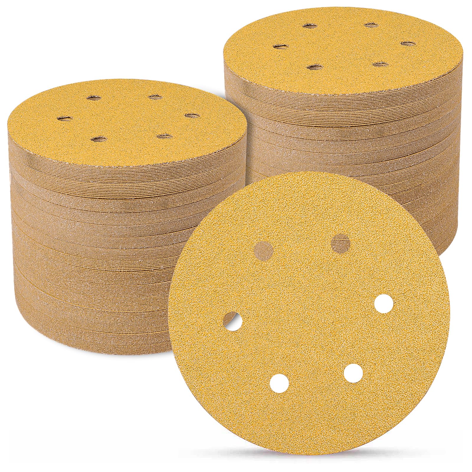 Sanding Discs 150mm 70 Pcs, 40 Grit 6 inch 6 Holes Hook and Loop Orbital Sander Discs, Sanding Pads for Random Orbital Sander Pads and All Oscillating Tools