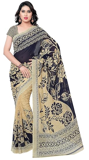 Kashvi sarees Georgette Saree with Blouse Piece