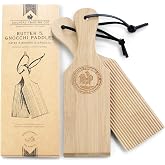 Gnocchi Boards and Wooden Butter Paddles to Easily Create Authentic Homemade Pasta and Butter Without Sticking - Set of 2 Makers - 9.5 inches