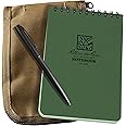 Rite In The Rain Weatherproof 4" x 6" Top Spiral Notebook Kit: Tan CORDURA Fabric Cover, 4" x 6" Green Notebook, and an Weatherproof Pen (No. 946-KIT)
