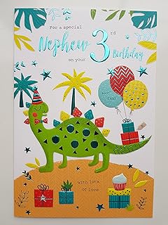 Nephew 3rd 3 Today Happy Birthday Card With A Lovely Verse Amazon