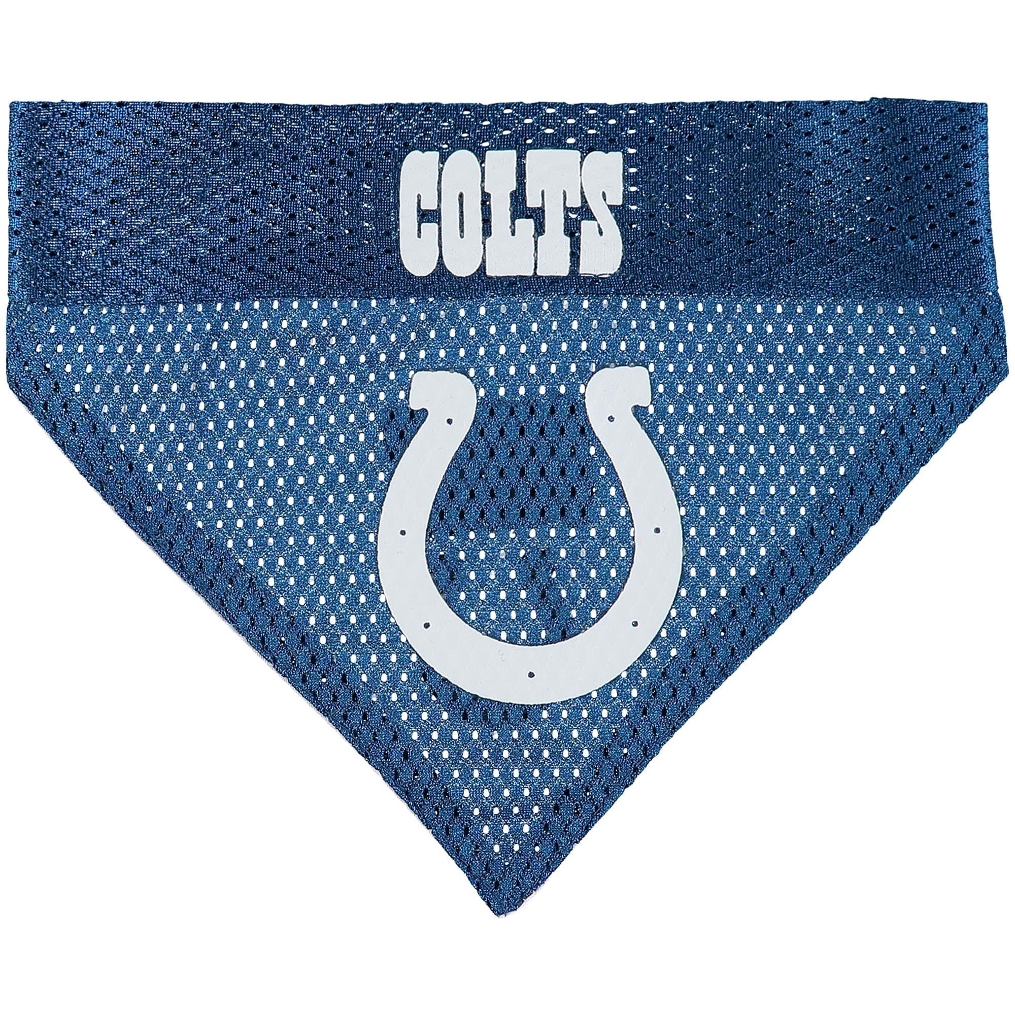 Pets First NFL DOG BANDANA - INDIANAPOLIS COLTS REVERSIBLE PET BANDANA. 2 Sided Sports Bandana with a PREMIUM Embroidery TEAM LOGO, Small/Medium. - 2 Sizes & 32 NFL Teams available