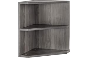 SAFCO Mayline MNPOLGS Medina Shelved Corner Support for Use with 63" MNH63 and 72" MNH72 Hutch, (Qty. 1), Gray Steel Laminate