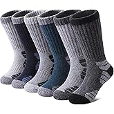 NOCIN COLOR Kids Merino Wool Hiking Socks Boys Girls Toddlers Thermal Winter Warm Boot Thick Cushion Socks 6 Pairs