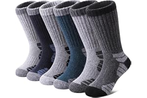 NOCIN COLOR Kids Merino Wool Hiking Socks Boys Girls Toddlers Thermal Winter Warm Boot Thick Cushion Socks 6 Pairs