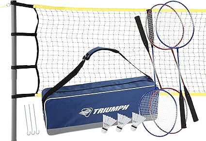 Amazon Com Triumph 4 Player Competition Backyard Badminton Set
