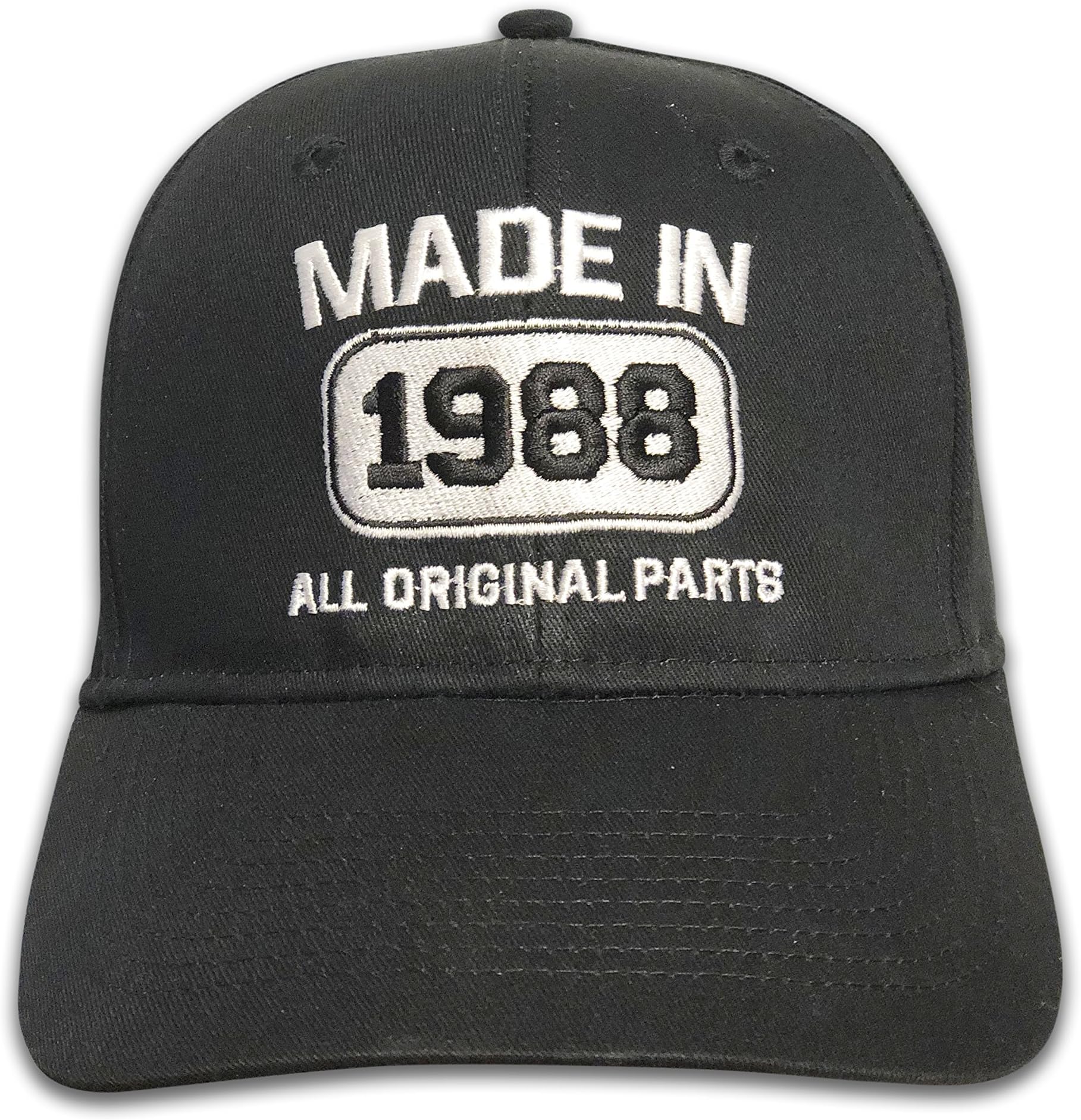 30th Birthday Gift Made in 1988 All Original Parts 30th Birthday Party Decorations Adult Cap Black Embroidery Hat