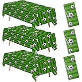 FVABO Soccer Party Tablecloth Decorations for Birthday Baby Shower Game Day, 3pcs Disposable Sports Theme Soccer Birthday Party Supplies Table Cover, 108 in x 55in