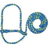 Weaver Livestock Poly Rope Sheep Halter, Modern Style Braid Sheep and Goat Rope Halter, Adjustable Lamb Halter Lead, Livestock Sheep Showing Supplies