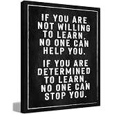 BIWSHA Motivational Wall Art Decor for Office, Inspirational Quotes | Positive Sayings,Entrepreneur Quotes Encouragement Gifts Wall Art for Men Women, 11x14 Inches,If You Are Not Willing to Learn