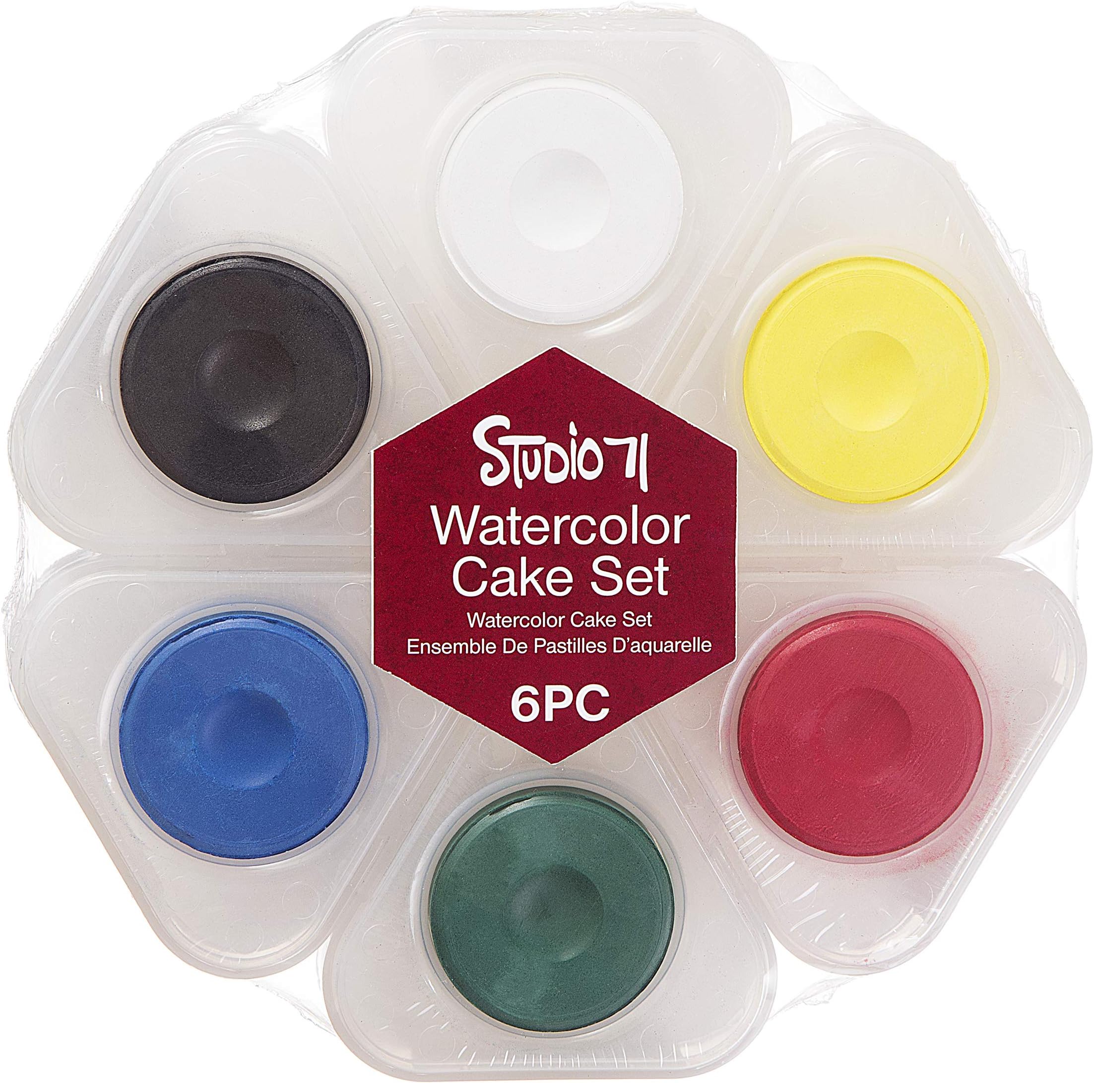 Darice Studio 71 Primary Cake Set, 6 Pieces Watercolors