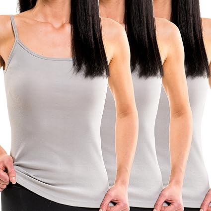 HERMKO 1560 3er Pack Damen Träger Top aus 100% Baumwolle