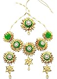 Traditional Green Gota Patti Fabric Jewellery Set for Women/Girls/Kids/Bride/Wedding/Haldi/Mehndi