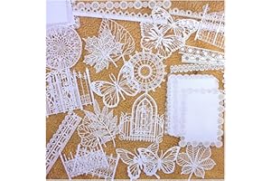Vintage Scrapbook Paper Lace for Scrapbooking Supplies Kit,Diuhofart 40 Pcs Decorative Paper Cutouts for Junk Journaling,DIY Craft Album Planner Embellishments,Card Making