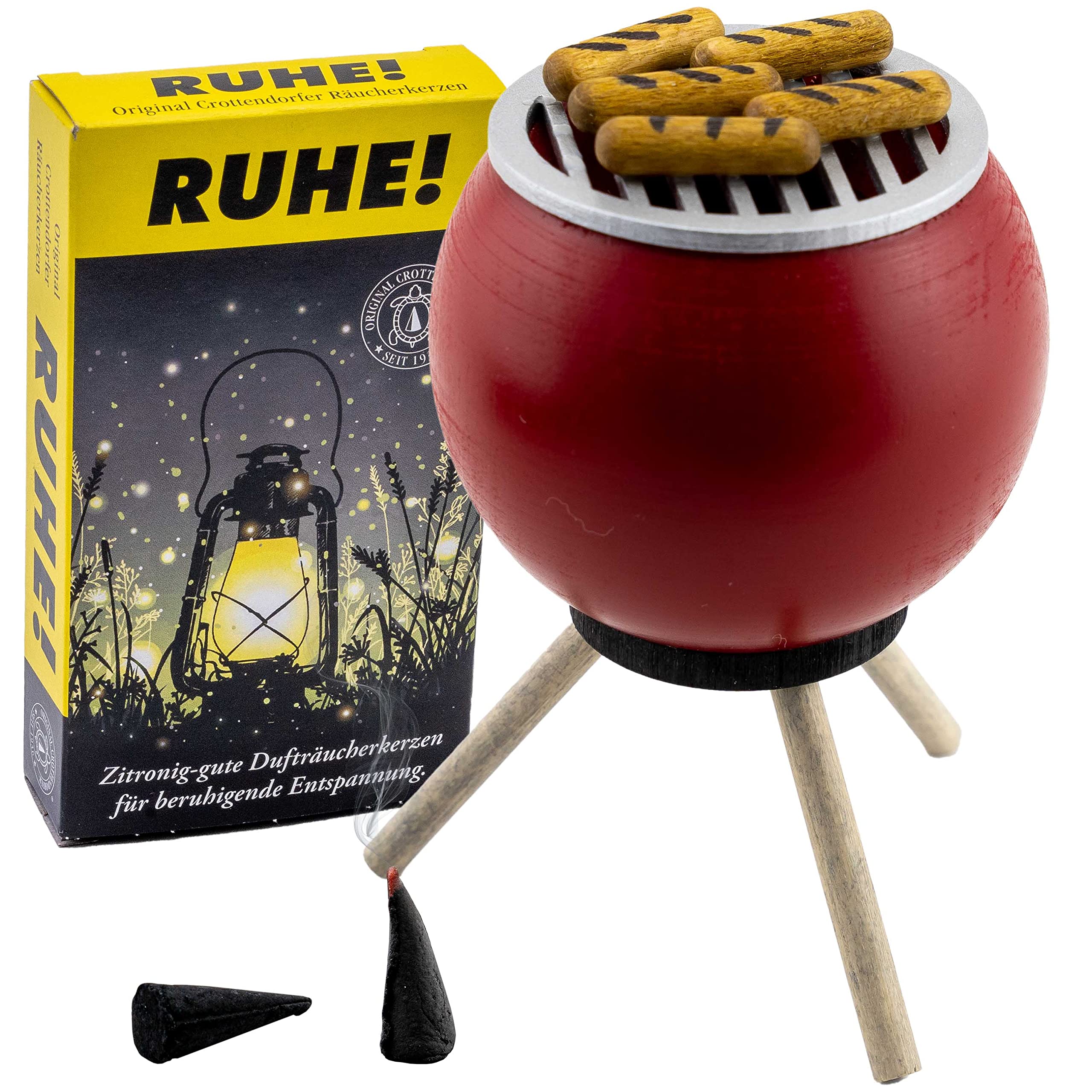 | Smoker grill oven | Smoking figure 10 cm | Grill + incense candles rest | Smoking grill with sausages | 26301 | red — image 1