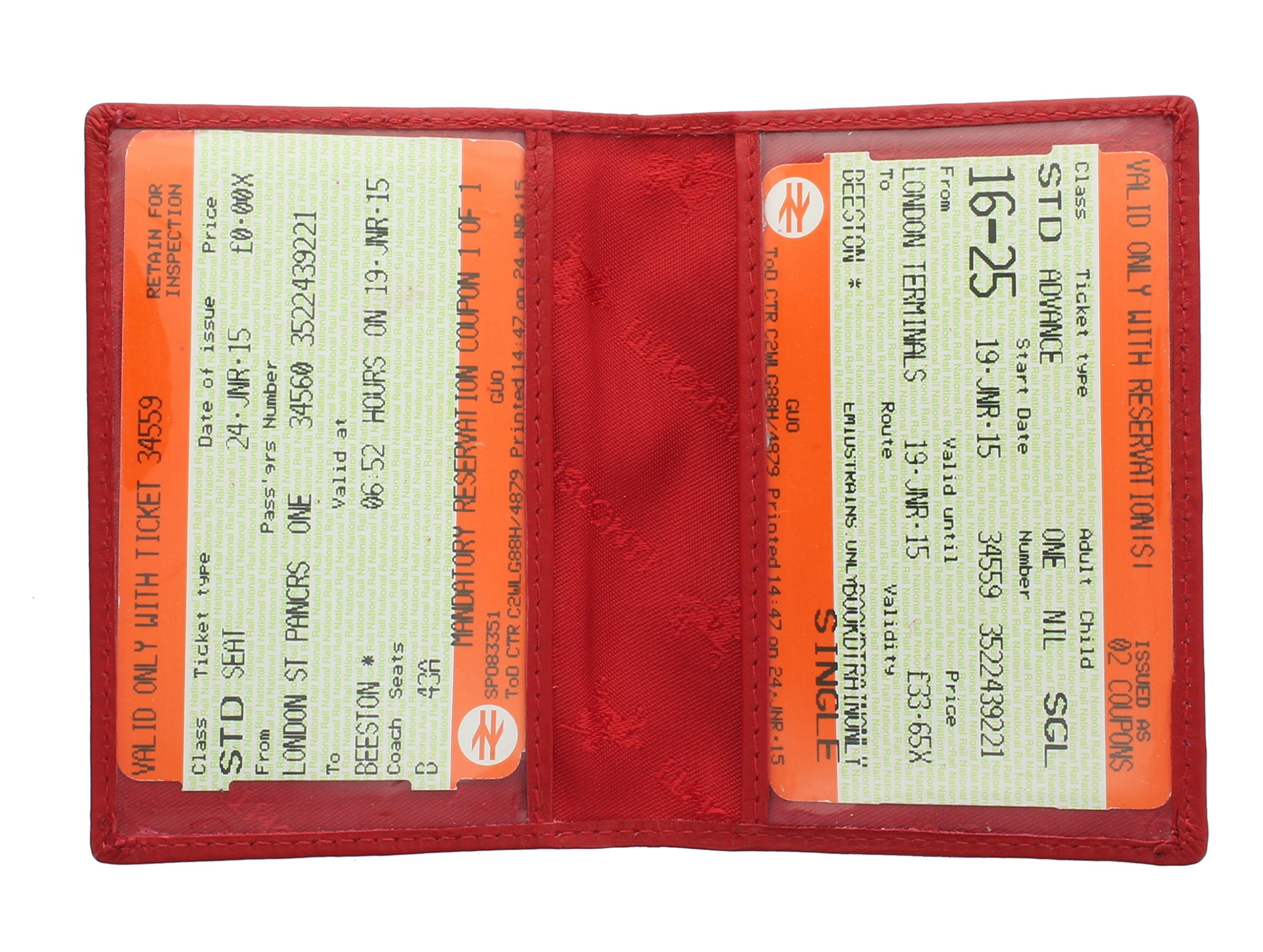 VISCONTI Leather Oyster Card/Travel Pass Holder TC1TC Red