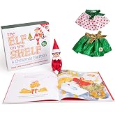 Elf On The Shelf Girl with with Party Skirts Set - Blue Eyed Female Elf Doll with Book and Twin Festive Snowflake Skirts - Customize Your Elf with Unique Holiday Outfit - Elf Figure Clothing Pack